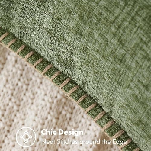 MIULEE Pack of 2 Couch Throw Pillow Covers 18x18 Inch Sage Green Farmhouse Decorative Pillow Covers with Stitched Edge Soft Chenille Solid Dyed Spring Pillow Covers for Sofa Bed Living Room thumbnail 3