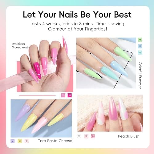 PEACECOLOR Gel Nail Polish Set, 39 PCS Gel Nail Kit with U V Lamp 22+4 Colours White Pink Yellow Gels Polish Set with Base and Top Coat Manicure Tools Nail Salon Sets DIY at home Gifts for Women - Classic Seasons Gel Nail Polish Set thumbnail 2