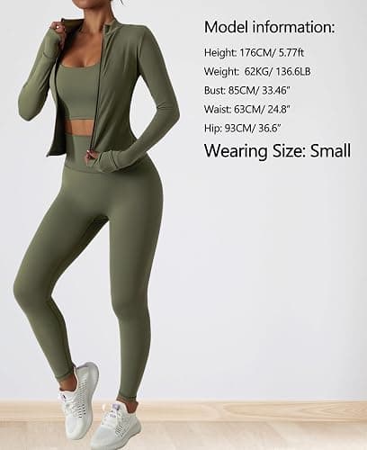 Belriviere Womens Two Piece Tracksuit Set Long Sleeve Zipper Jacket with Athletic High Waist Leggings Workout Set - S - Navy Blue thumbnail 4