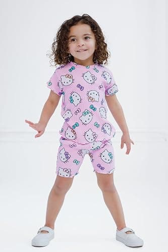 Hello Kitty Ribbed T-Shirt and Shorts Outfit Set Newborn to Little Kid Sizes (0-3 Months - 7-8) thumbnail 2