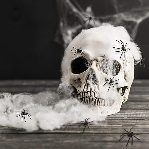 obqo 100 Pieces Halloween Spooky Black Plastic Spiders for Halloween Party Decorations, Prank Realistic Scary Spiders Toy for Kids Party Decorations thumbnail 2