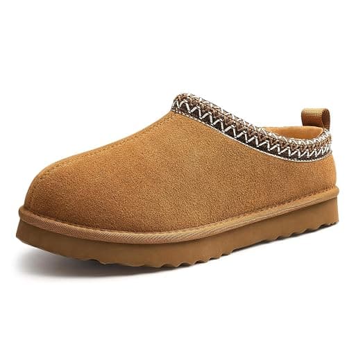 bebealy Genuine Suede Fuzzy Slippers for Women Winter Warm House Shoes Cozy Mini Boots for Indoor Outdoor thumbnail 2