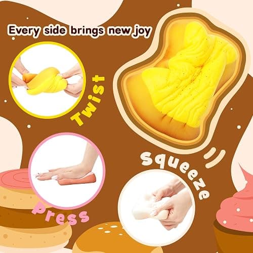3 Pack Slow Rising Squishy Butter Bread, Realistic Bread Squishies with Butter Scent, Soft Sticky Squishy Toy, Stress Relief Fidget for Focus, Popular Squishies Gift Party Favor thumbnail 6