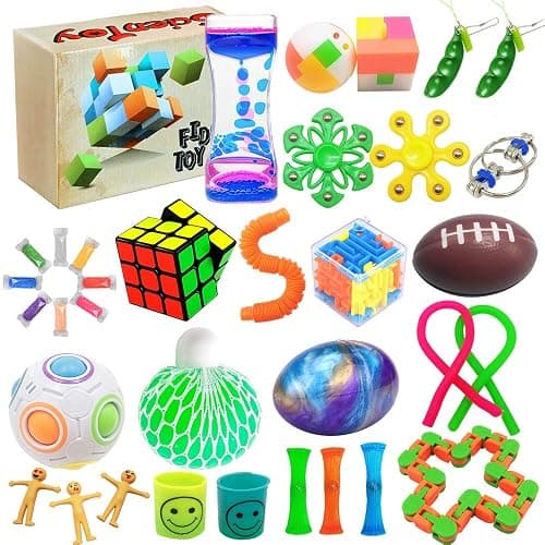 Scientoy Fidget Toy Set, 35 Pcs Sensory Toy for ADD, OCD, Autistic Children, Adults, Anxiety Autism to Stress Relief and Anti Anxiety with Motion Timer, Perfect for Classroom Reward with Gift Box thumbnail 4
