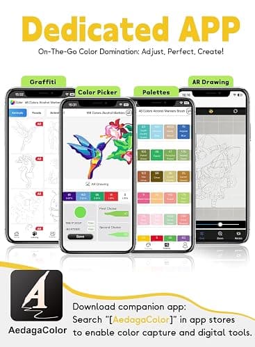 YHC 80 Colors Alcohol Markers Brush Tip with Free App, Chen Rui Art Brush Marker for Adults and Kids, Alcohol Based Brush & Chisel Tips Markers for Drawing, Coloring, Painting, Sketching thumbnail 5