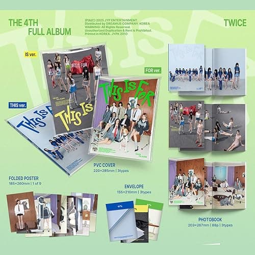 TWICE - The 4th Full Album THIS IS FOR THIS Ver. Photobook + PVC Cover + Folded Poster R + Mini Paper Standee + 5 Extra Photocards thumbnail 2
