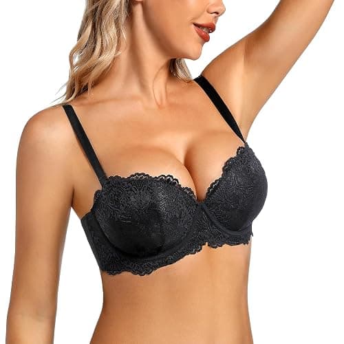 Plusexy Women's Push Up Strapless Bra Thick Padded Underwire Convertible Multiway Bras thumbnail 4