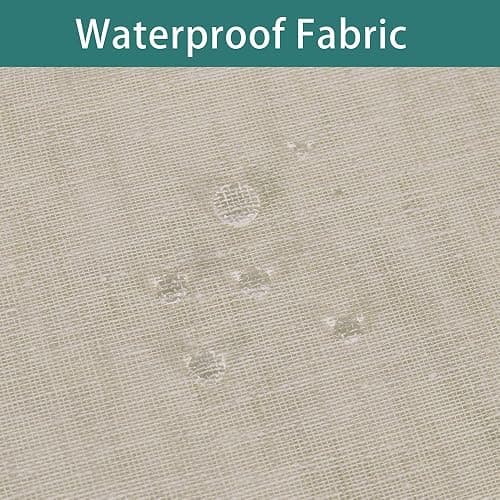 LORDTEX Burlap Linen Look Outdoor Curtain for Patio - 2 Panels Waterproof Tab Top Sheer Curtains for Pergola, Porch, Cabana and Gazebo Indoor/Outdoor Voile Sheer Drapes, 52 x 84 Inch, Linen thumbnail 4