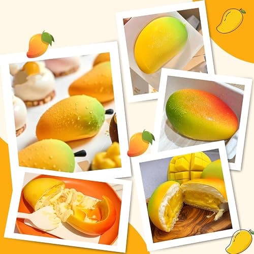 Palksky Mango Silicone Molds, 1Pack 4 Cavity 3D Fruit Pastry Molds for Chocolate, Candy, Ice Cream, Pudding, Jelly, Bakeware, Mousse Cakes Baking Supplies thumbnail 4