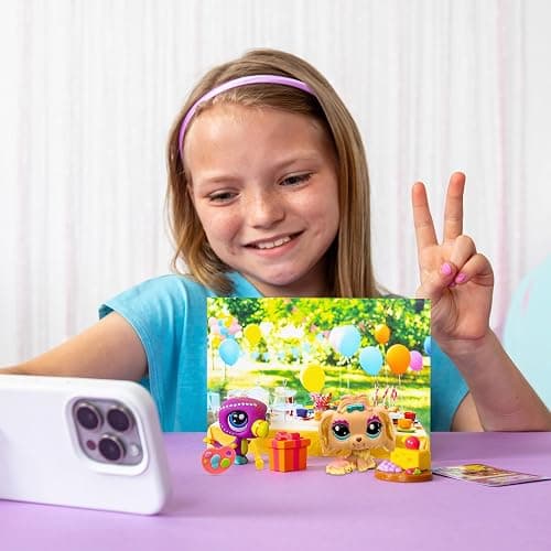 Littlest Pet Shop Series 2 Petfluencer Garden Party | Petfluencer Set Has 2 LPS Mini Pet Toys 4 Accessories 1 Backdrop 1 Collector Card And 1 Virtual Code | Collectable Toys For Girls And Boys thumbnail 3