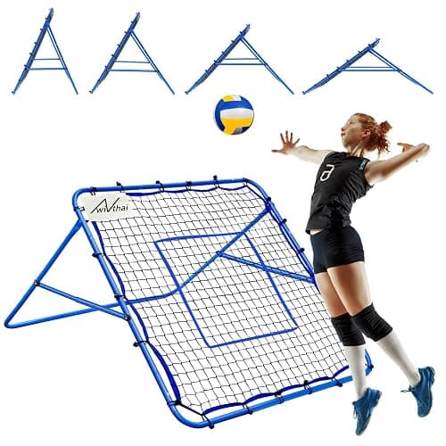 Winthai 4x4FT Volleyball Rebounder Net, Soccer Rebounder Pitchback Net with 2 x 6-Angle Quick Adjustments, Target Ribbon for Precision, Easy Quick Setup,Ideal for Baseball Softball and Sport Training - Image 1