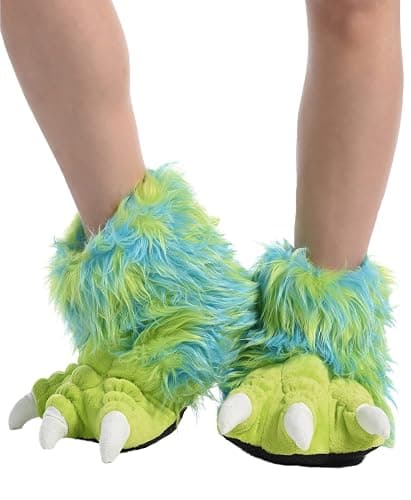 Lazy One Animal Paw Slippers for Kids and Adults, Fun Costume for Kids, Cozy Furry Slippers thumbnail 2