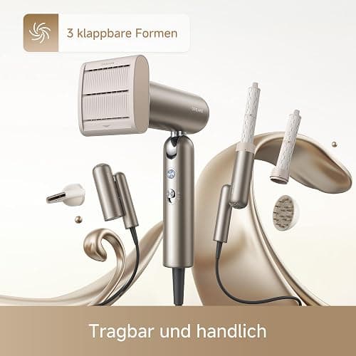 dreame Pocket Pro Hochgeschwindigkeits-Haartrockner, 3 klappbare Formen, 300 g, 110.000 U/min Motor, 300 Millionen negative Ionen/cm³, konstant 57 °C, 40s NTC-Trocknung, geräuscharm thumbnail 2