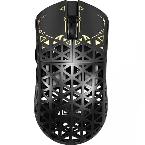 ATTACK SHARK R5Ultra 8K Carbon Fiber Wireless Gaming Mouse with 42000 DPI -PAW3950 MAX Sensor -39g Ultra-Lightweight-Nordic 52840 MCU Chip-Wired/BT/2.4GHz Wirelss Programmable Mouse for PC/Mac (Black) - Image 1