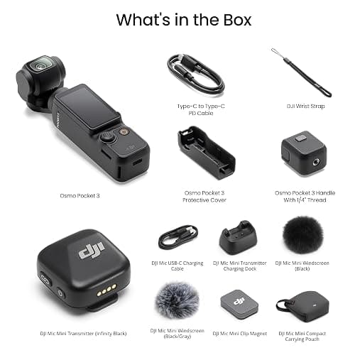 DJI Osmo Pocket 3 Vlog Bundle, Vlogging Camera with 1'' CMOS & 4K/120fps | 3-Axis Stabilization, Spotlight Follow, Fast Focusing, DJI Mic Mini Included for Clear Sound, Video Camera for Photography thumbnail 2