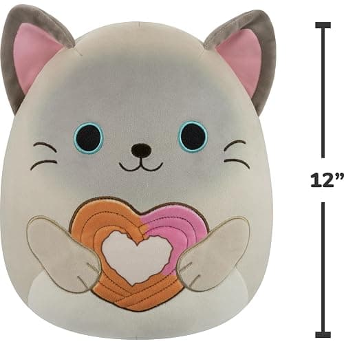 Squishmallows Original 12in Felton The Siamese Cat Holding Heart Churro – Official Jazwares Valentine’s Day Plush (Medium-Sized) thumbnail 3