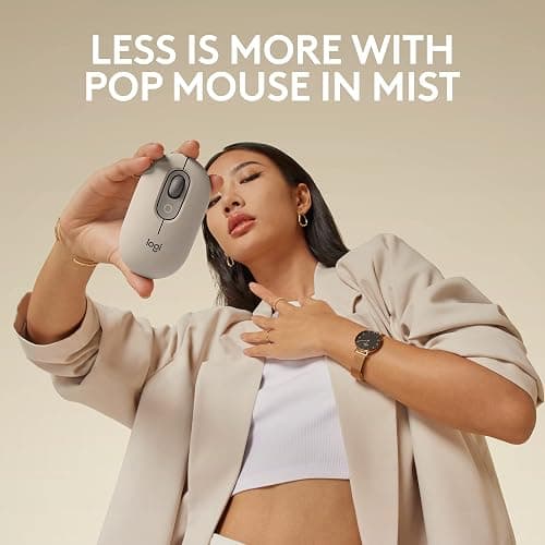 Logitech POP Mouse, Wireless Mouse with Customizable Emojis, SilentTouch Technology, Precision/Speed Scroll, Compact Design, Bluetooth, Multi-Device, OS Compatible - Mist thumbnail 2