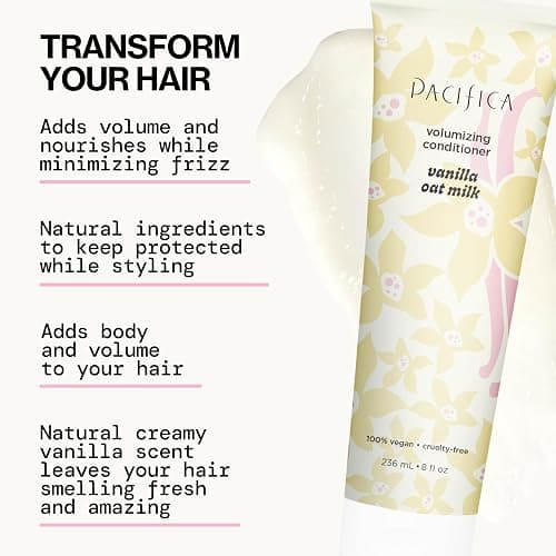 Pacifica Vanilla Oat Milk Hair Conditioner – Volumizer for Fine/Flat Hair, Weightless Oat Milk & Apple Extract for Bounce & Smoothness, Silicone Free Clean Beauty, Vegan Cruelty-Free thumbnail 4