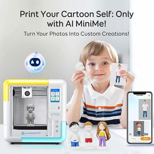 AOSEED AI-Powered X-Maker 3D Printer for Kids & Beginners, Fully Assembled Mini 3D Printer with Up to 400mm/s Speed, Auto Leveling, 15 Mini Apps, Quiet, Includes 8 PLA Filaments for Home & School Use thumbnail 4