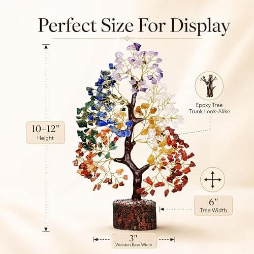 YATSKIA 7 Chakra Tree of Life - Crystals and Healing Stones | Birthday Gifts for Women| Crystal Tree for Positive Energy | Home & Office Decor | Gifts for Mom thumbnail 2