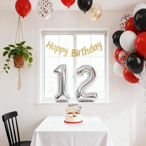 Red and Black Balloons - 60PCS 12 Inch White Pearl,Red,Black,Red Black Metallic Confetti Balloons for Wedding, Birthday, Baby Shower Party Decor thumbnail 6