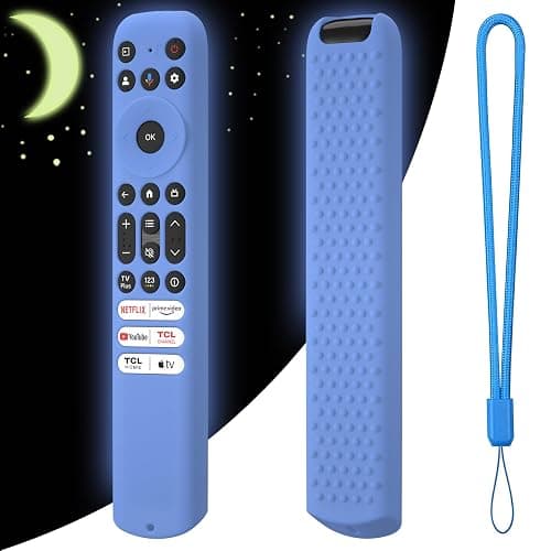 Hi Color Silicone Cover for TCL RC813 FMB1/RC923/RC902V Remote Protective Case Sleeve for TCL Smart TV Remote RC813 FMB1 Case Cover(Glow Blue) - Image 1