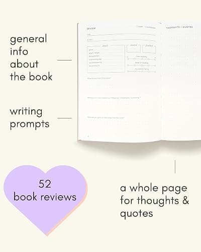Reading Journal - 52 reviews. Review and Track Your Reading. Book Journal for Book Lovers & Readers. Burgundy thumbnail 4
