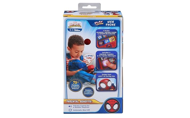 eKids Spidey and His Amazing Friends Toy Phone for Toddler with Built-in Preschool Learning Games, Educational Toys for Activities and Pretend Play, for Fans of Spiderman Gifts thumbnail 6
