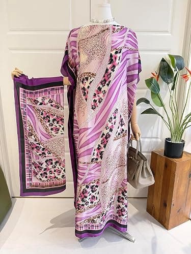 Moo Moos for Women Kaftan Dresses+Scarf for Women Plus Size Bathing Suit Cover up Caftan Maxi Beach Dresses thumbnail 3