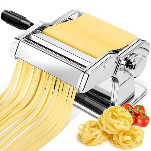 YASHE 3-in-1 Pasta Maker with Cleaning Kit, Adjustable Thickness Settings Pasta Maker Machine with Pasta Roller and Cutter, Dual Width Noodle Maker for Pasta, Spaghetti, Fettuccine, Lasagna - Image 1