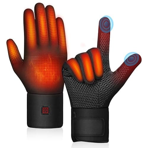 Heated Gloves, 3200mAh Rechargeable Electric Heating Gloves for Men Women with Touchscreen Fingers, Thin Hand Warm Gloves Liners for Winter Riding Ski Snowboarding Hiking Cycling Hunting - Image 1