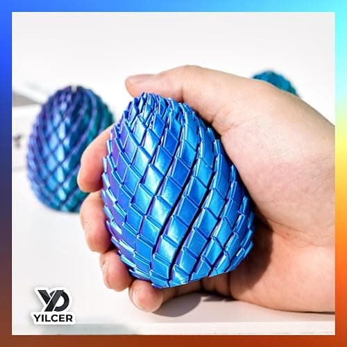 Twisty Fidget Egg, 3D Printed Slippery Egg Fidget, Easter Dragon Eggs, Easter Basket Stuffers Essentials,Stress Relief Desk Fidget Toy for Adults,3D Easter Egg Hunt Supplies (Green) thumbnail 5