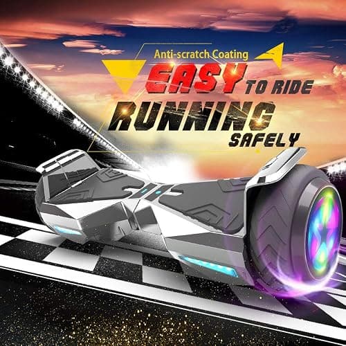 HOVERSTAR hoover boards for a 7-12 year old Chrome Color Flash Wheel,Built-in wireless speaker,hoverboard adult range of over 10 miles, hoverboard for All Ages (SILVER) thumbnail 5