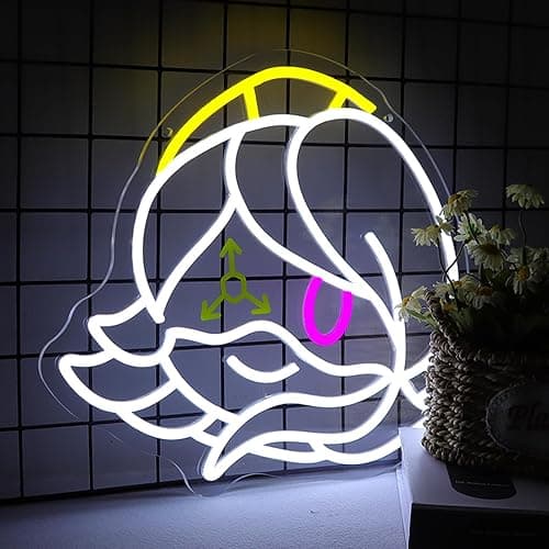 VIIFF Murder Anime uzi Robot Girl Neon Sign for Wall Decor, Dimmable USB Powered LED Neon Light, Futuristic Cyberpunk Lamp for Gaming Room Bedroom Decor (13.8 x 12.8 Inch) thumbnail 3