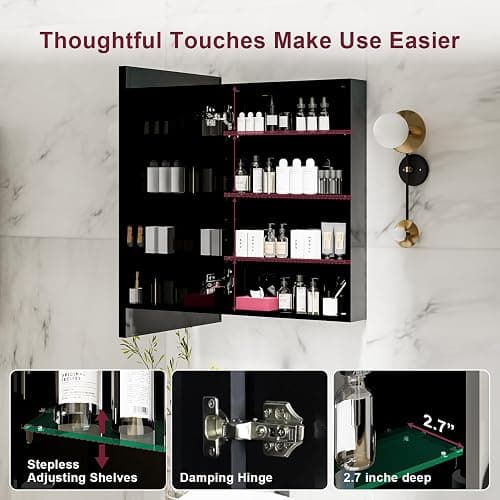 LDarqeer 20 X 30 Inch Bathroom Medicine Cabinet with Mirror | Wall Mounted Mirror Storage Cabinet Bathroom Organizer Cabinet thumbnail 5
