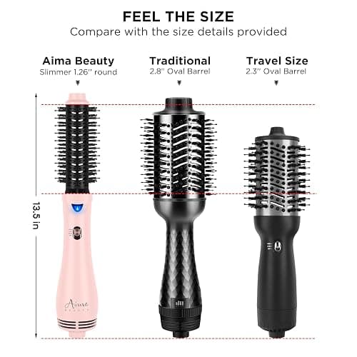 Hair Dryer Brush Blow Dryer Brush in one, Aima Beauty 1.25'' Round Brush Blow Dryer Ionic Hot Air Brush Styler Volumizer with Ceramic Coating & Tufted Bristles for Smooth and Shiny Blowout, Pink thumbnail 3