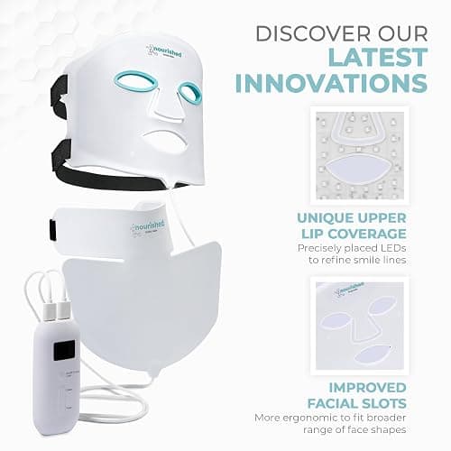 Nourished Bodynskin LED Light Therapy Face & Neck Mask - Facial Skin Care Device - 7 Colors Red & Blue - Rejuvenation, Anti-aging Product for Wrinkles thumbnail 7