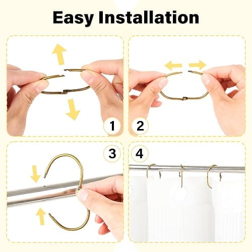 20Pcs Shower Curtain Hooks,Metal Oval Shower Curtain Hooks Roman Rings | Rustproof Decorative Shower Curtain Rings for Bathroom, Bathtub, Window, Balcony (20, Oval-Bronze) thumbnail 3