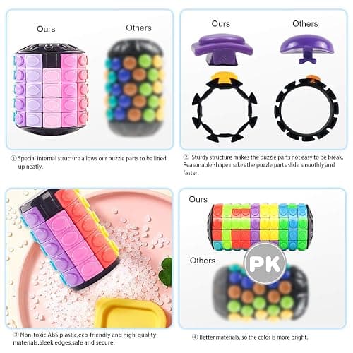 R.Y.TOYS Rotate and Slide Puzzle-Design Patent,Fidget Toys(Restore Order/Create Patterns) 12 Colors,10 Layers-Open Cover for Quick Play,Brain Teaser,Sensory Toys,Birthday Gifts,Easter Basket Stuffers thumbnail 5