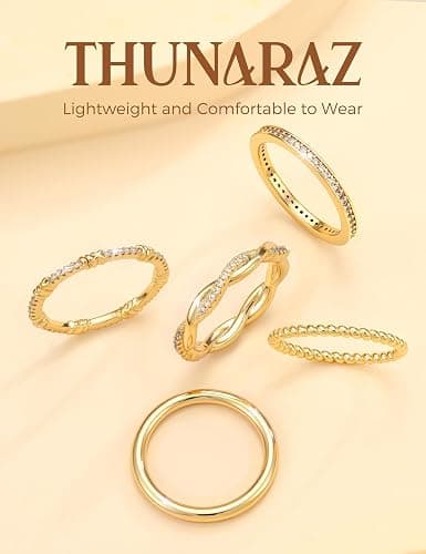 Gold Stackable Rings thumbnail 7
