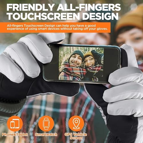 rivmount Winter Waterproof Ski Snow Warm Gloves for Women Men, Windproof Cold Weather Thermal with Touchscreen Fingers, for Running Driving Cycling Hiking Biking Outdoor Sports Daily Work thumbnail 4