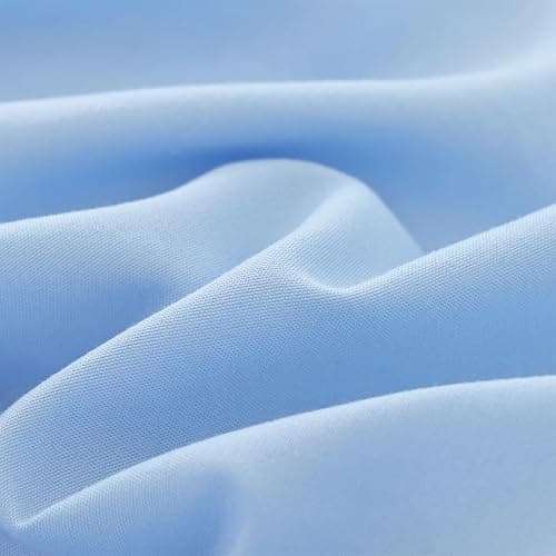 JANZAA Ruffle Light Blue Comforter Set Queen Size Comforter 3PCS 1 Emerald Comforter and 2 Pillowcases Vintage Farmhouse Shabby Chic Bedding Soft Fluffy Comforter Set All Season (Light Blue, Queen) thumbnail 3
