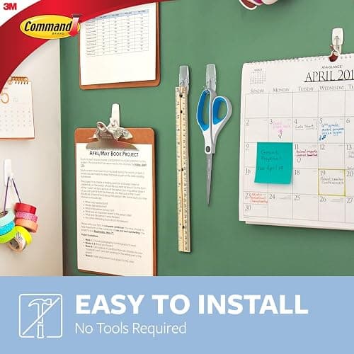Command Medium Clear Wire Toggle Hooks,10 Wall Hook and 12 Strips, Damage-Free Hanging with Adhesive, Great for Hanging, Organization and Storage, Holds up to 2 lb thumbnail 8