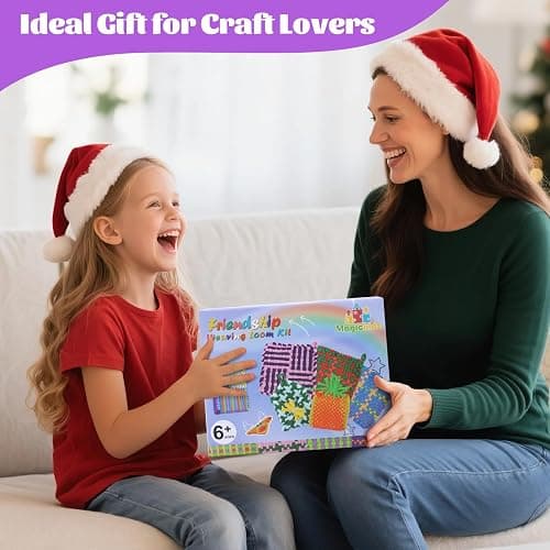 MagicKidz Weaving Loom Kit Toy - Birthday Gifts for Kids 6 7 8 9 10 11 12 Years Old - Arts and Crafts Kit for Girls Ages 6-8 10-12, DIY Potholder Knitting Kit with Loops thumbnail 6