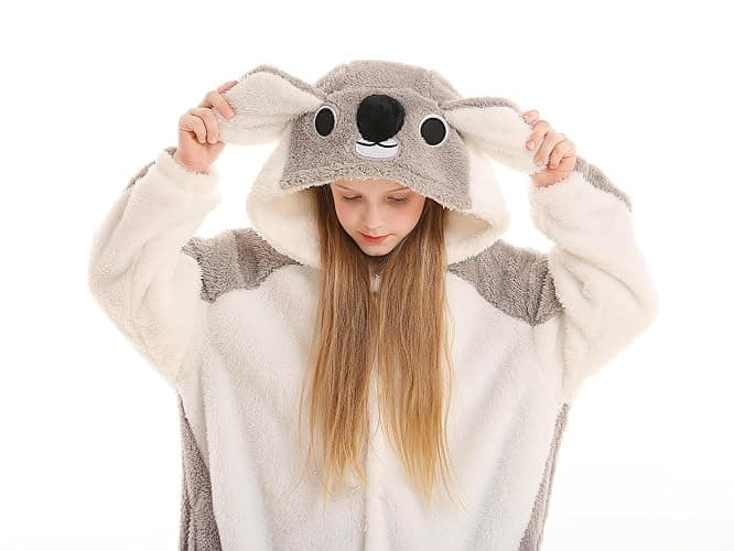 ATOZ Onesie for Kids, Animal Pajamas Halloween Cosplay Costume Girls Boys | Children Christmas Sleepwear Flannel One Piece Loungewear thumbnail 3