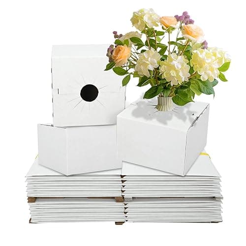 tonchean 100PCS Cardboard Delivery Boxes for Florists, Quick Fold Florist Delivery Box, Flower and Vase Boxes for Secure Floral Arrangements During Transport - Image 1