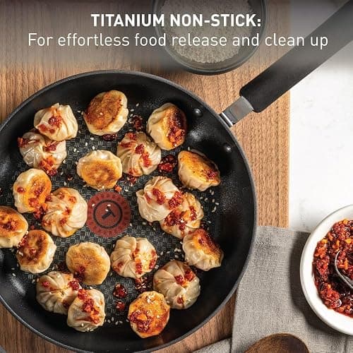 T-Fal Ultimate Hard Anodized Nonstick Cookware Set 17 Piece, Nonstick Pots and Pans Set with Fry Pan, Saucepans, Saute-Pan, Griddle, Dishwasher Safe, Black thumbnail 4