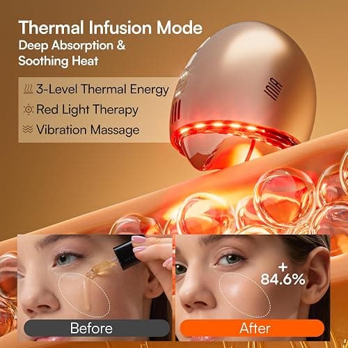 INIA 7-in-1 Red Light Therapy for Face and Neck Gua Sha Facial Massager Tool Device with Thermal and Cryo Mode for Puffiness & Firming Skincare Tool thumbnail 6