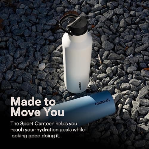 Corkcicle Sport Canteen - Keeps Drinks Cold 25 Hours - Stainless Steel Water Bottle - Triple-Insulated - Spill-Proof - Summer Drinkware Gift - Keeps Drinks Ice Cold - 20 oz - Matte Black thumbnail 6