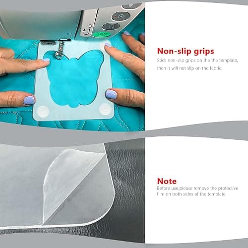 3Pcs Free Motion Quilting Rulers and Templates Set Butterfly Pet Footprint Bone Pattern 1/8 inch Thick Acrylic Quilting Templates for Domestic Sewing Machines with Non-Slip Grips (Style B)… thumbnail 6